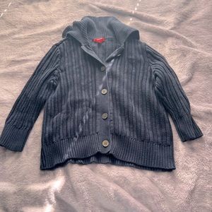 XL Button Up Navy Blue Sweater quarter sleeves